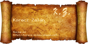 Korecz Zalán névjegykártya