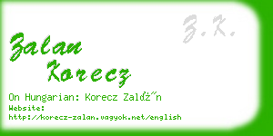 zalan korecz business card